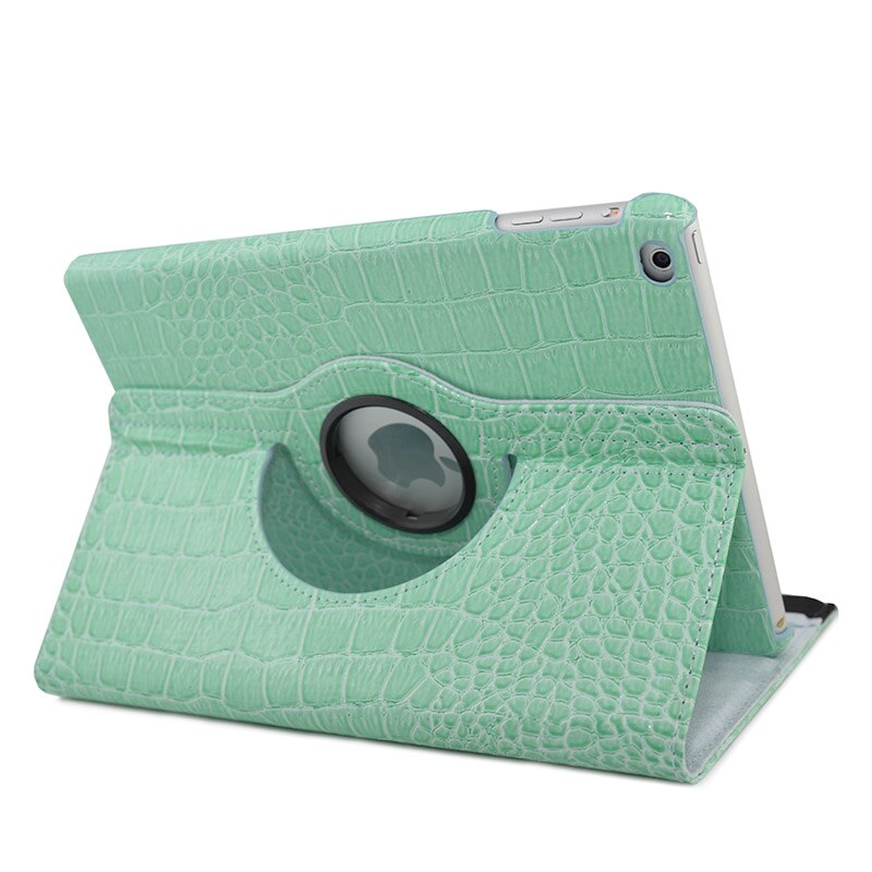 Funda con patrón de cocodrilo para iPad, cubierta de cuero abatible inteligente de grados para iPad Air 2 Air Generation, para el iPad 9,7 , 360: blue-EYW