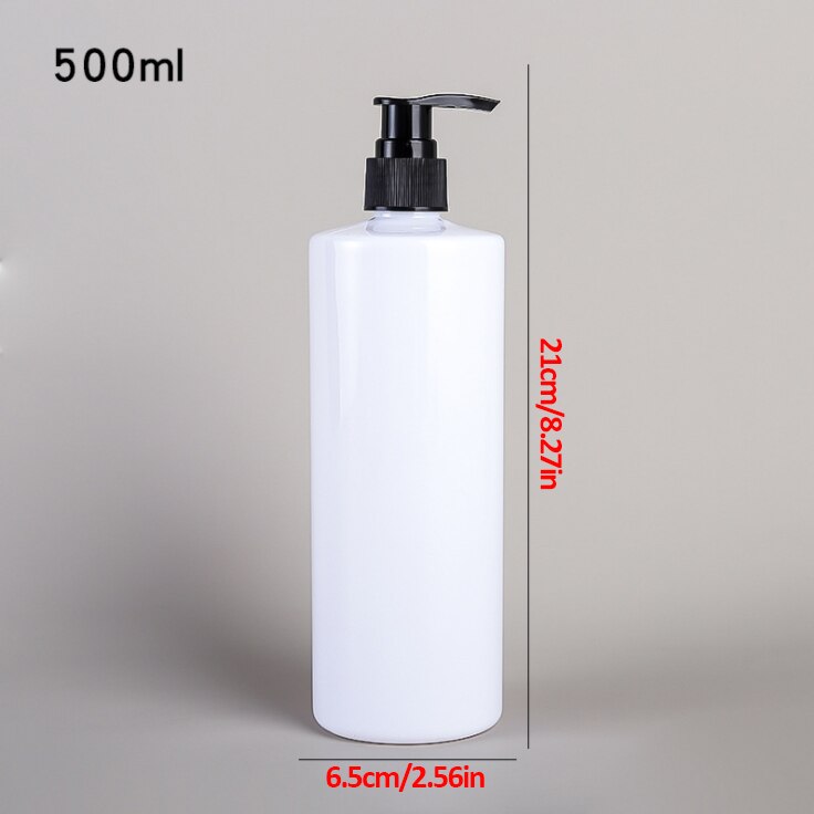 Press typ lotion tom flaska 500ml badrum schampo stor kapacitet emulsionsbehållare flytande tvål dispenser: Vit