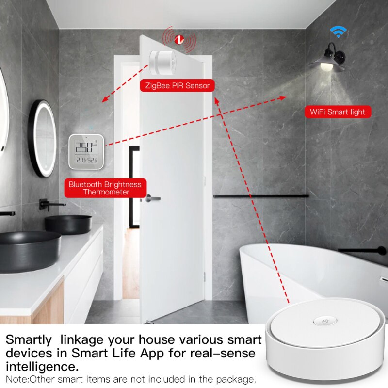 Intelligentes 3- modus-wlan-bluetooth-kompatibles zigbee-multiprotokoll-kommunikationsgateway mit tuya-app-fernbedienung, alexa und google home