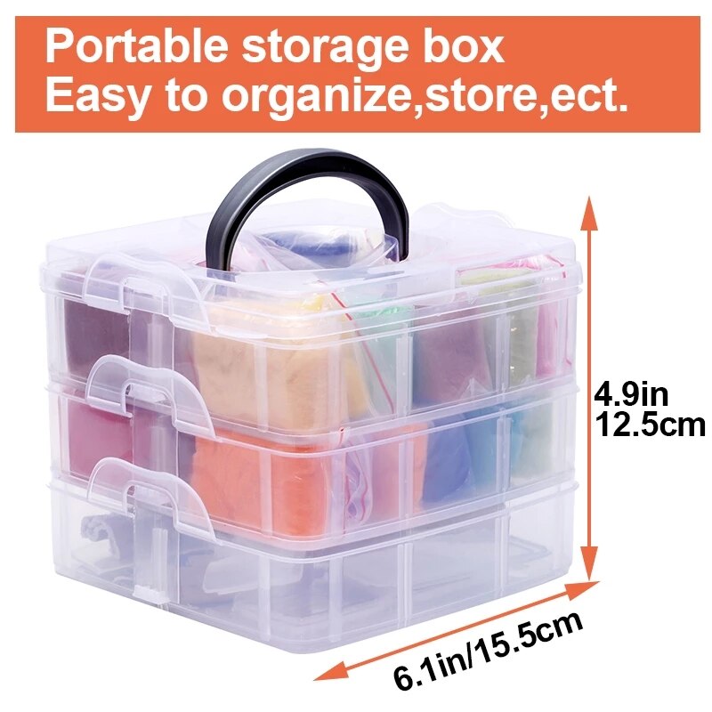 24 Colors Wool Fiber DIY Wool Felt Kit Handle Wool Felt Toys Making Fabric Materials Handcraft Felt Needle For Beginners