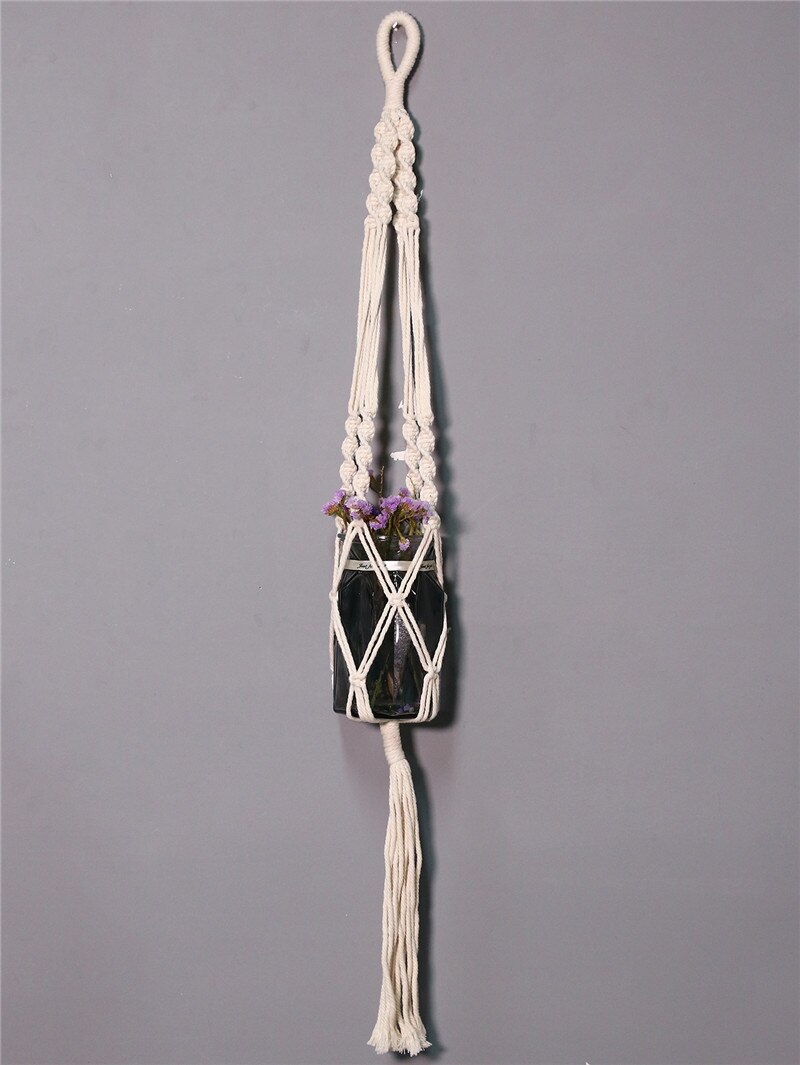 macrame hanging planter macrame wall hanging plant hanger hanging basket flowers garden hanging pot garden decoration balcony: M0224