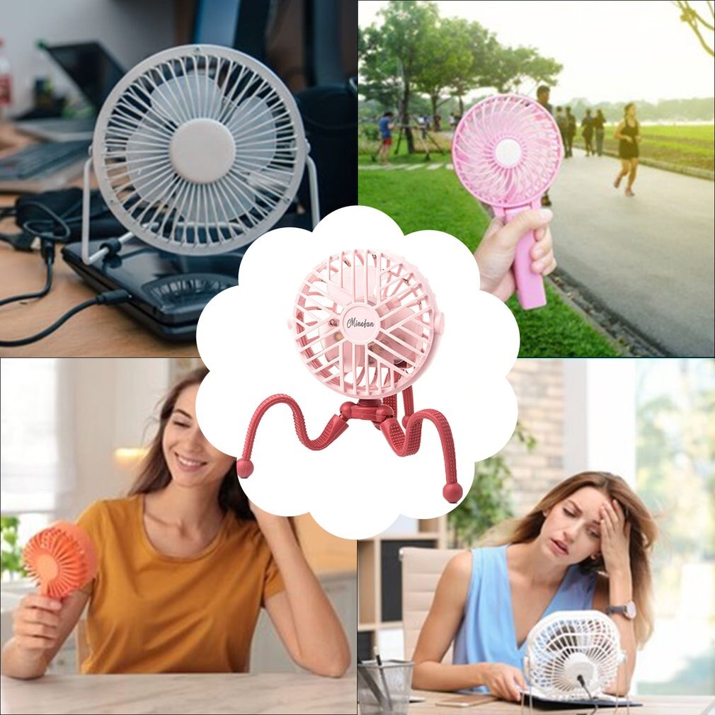 Mini Fan Mini Portable Hanging Electric Fan Octopus Stand Adjustable Handheld USB Charging Fan Cooler For Student