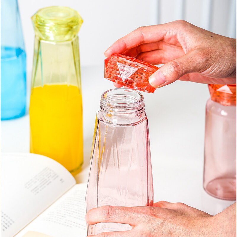 600ml Große Kapazität Glas Wasser Flasche Bunte Sommer Trinken Flasche Schule Ich bin Freien freundlicher Protable Flasche