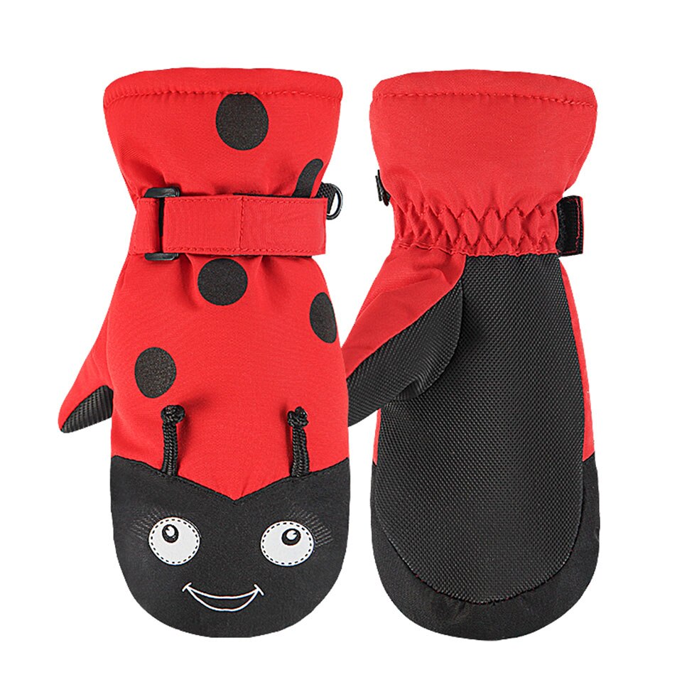 Gobygo Kinderen Winter Warme Handschoenen Winddicht Jongens Meisjes Ski Outdoor Sport Handschoenen Winddicht Waterdicht Anti-Slip Skiën Handschoenen: Red / S