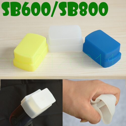 3PCS Silicon flexible Flash Bounce Diffuser Softbox White+Yellow+Blue for Nikon SB800/SB600 YN-460 YN-465 YN-467 YN-468