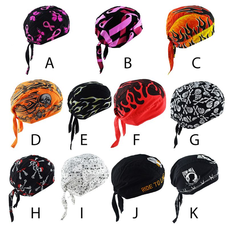 Unisex motorcykel biker kraniet cap beanie hip hop dans sommerfugl print bandana hat hjelm liner hoved wrap justeret pirat tørklæde