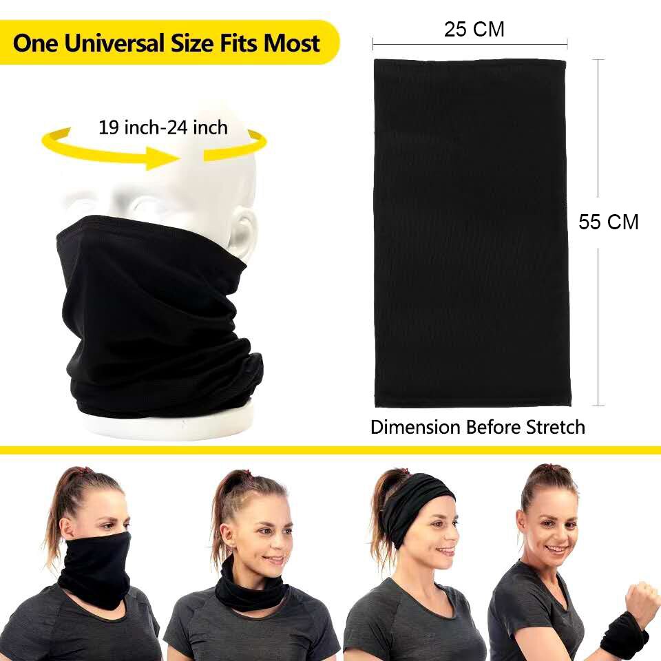 Adult 100% Merino Wool Neck Gaiter - Ski Face Mask Neck Warmer Ring Wrap for Men Lightweight 1 Layer Warm Cover &amp; Scarf 2-Pack