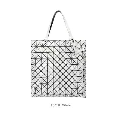 schulter Taschen 10*10 Netz Japan Stil Faltbare Weibliche Tasche Quadrat Dreieck aufbringen Einstellbare Schulter Gurt frauen handtaschen: Weiß 10x10