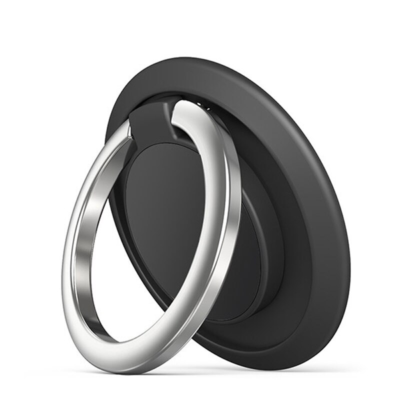 Luksusowy metalowy uchwyt na telefon komórkowy kształt zegara uniwersalny uchwyt magnetyczny do samochodu stojak akcesoria Ring Finger: A19-Black