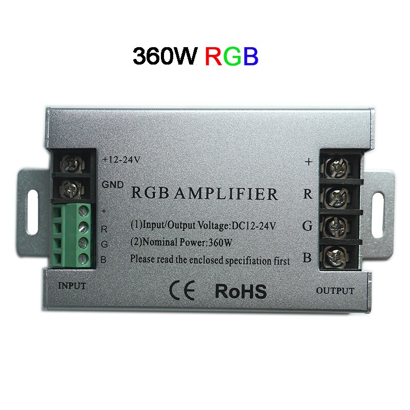 Aluminum Led Controller DC5V-24V 12A/24A/30A 3CH 4CH Led RGB RGBW Amplifier for 5050 3528 Led Strip Tape Power Repeater Console