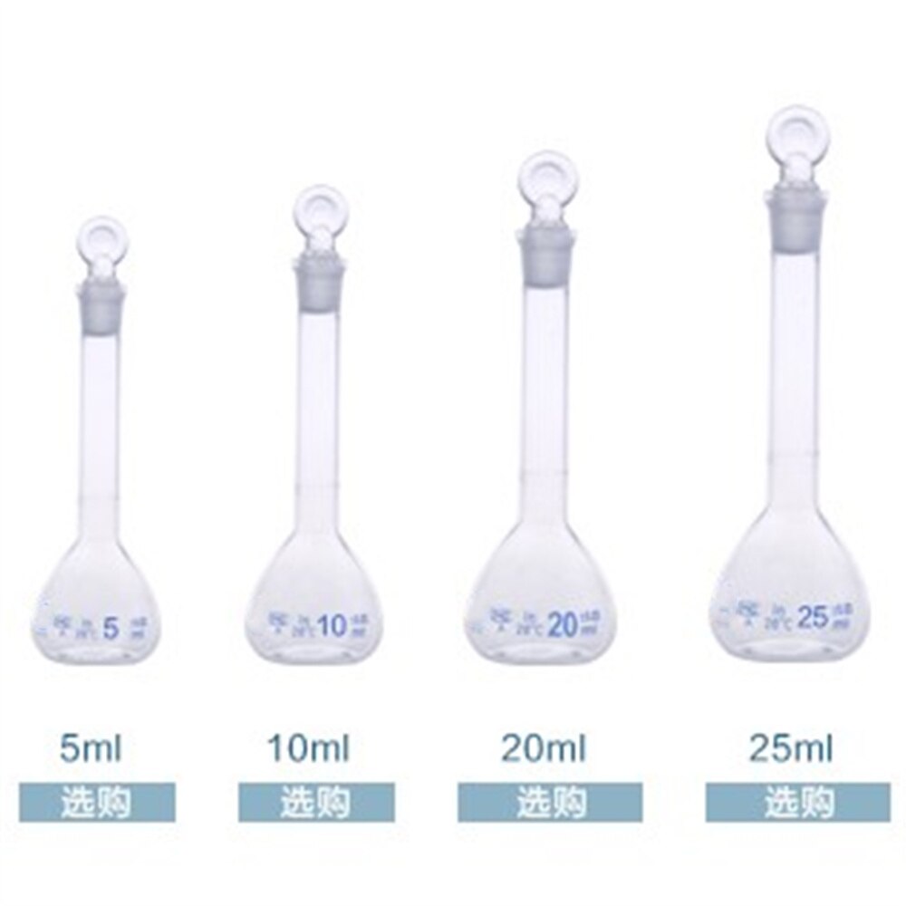 Verschillende Capaciteit Clear Glas Maatkolven met Stopper, Lab Chemie Glaswerk 5 10 20 25 50 100ml