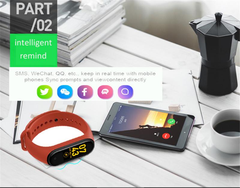 M4 Smart Band Wristband pressione sanguigna/cardiofrequenzimetro/pedometro braccialetto sportivo salute braccialetto Fitness durevole di alta qualità