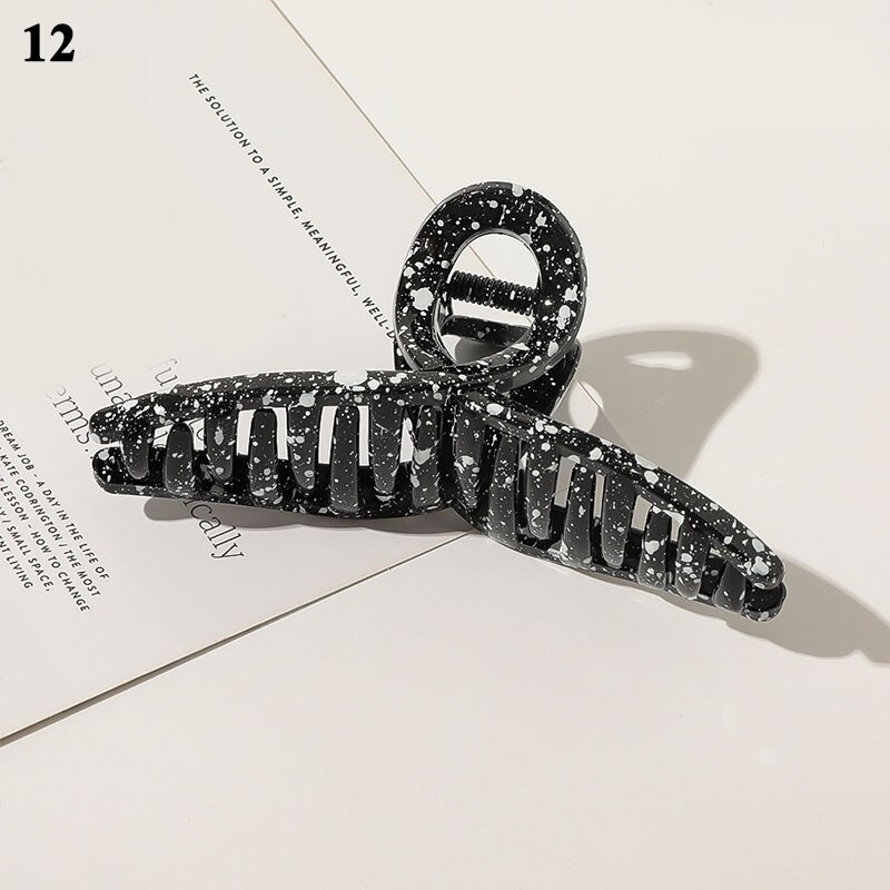 Melk Koe Kleur Geometrische Grote Haar Klauwen Vrouwen Meisjes Vintage Hollow Acryl Haarspelden Acetaat Haar Clips Krab Haar Accessoires: 12
