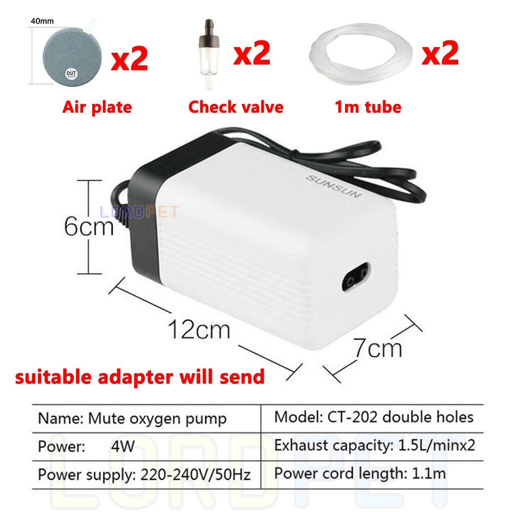 Sunsun Luftpumpe Belüfter Einstellbare Sauerstoff Pumpe Ultra Leise Luft Kompressor Einzigen Doppel vier Auslauf 220v Für Aquarium: ct20122