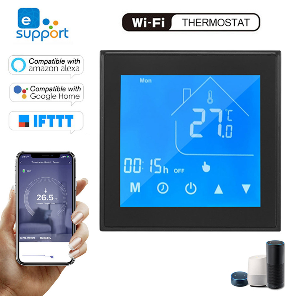 WiFi Smart Thermostat Temperature Controller LCD Display Week Programmable for Water Heating Ewelink Compatible with Alexa