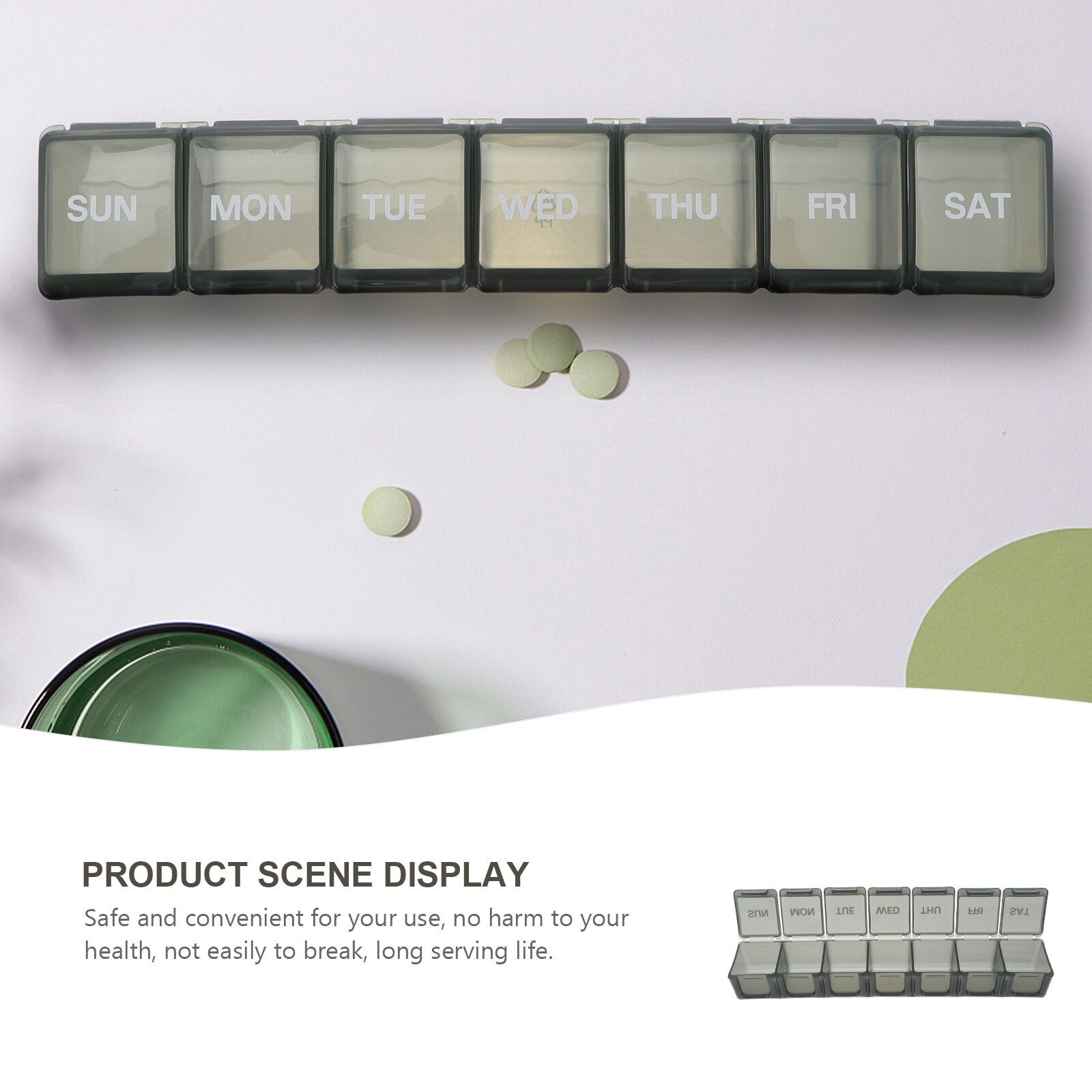 7 Days Weekly Tablet Pill Medicine Box Holder Weekly Pill Organizer Quick-Refill Daily Pill Case Removable Medicine Box Health