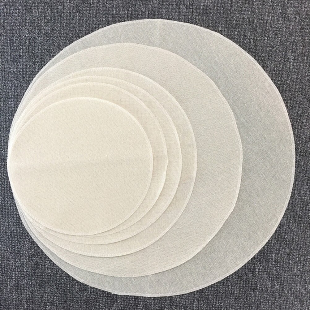 Cojín de sartén redondo al vapor, 5 uds. De tela blanca, para queso, 30cm, 50cm, talla S y L