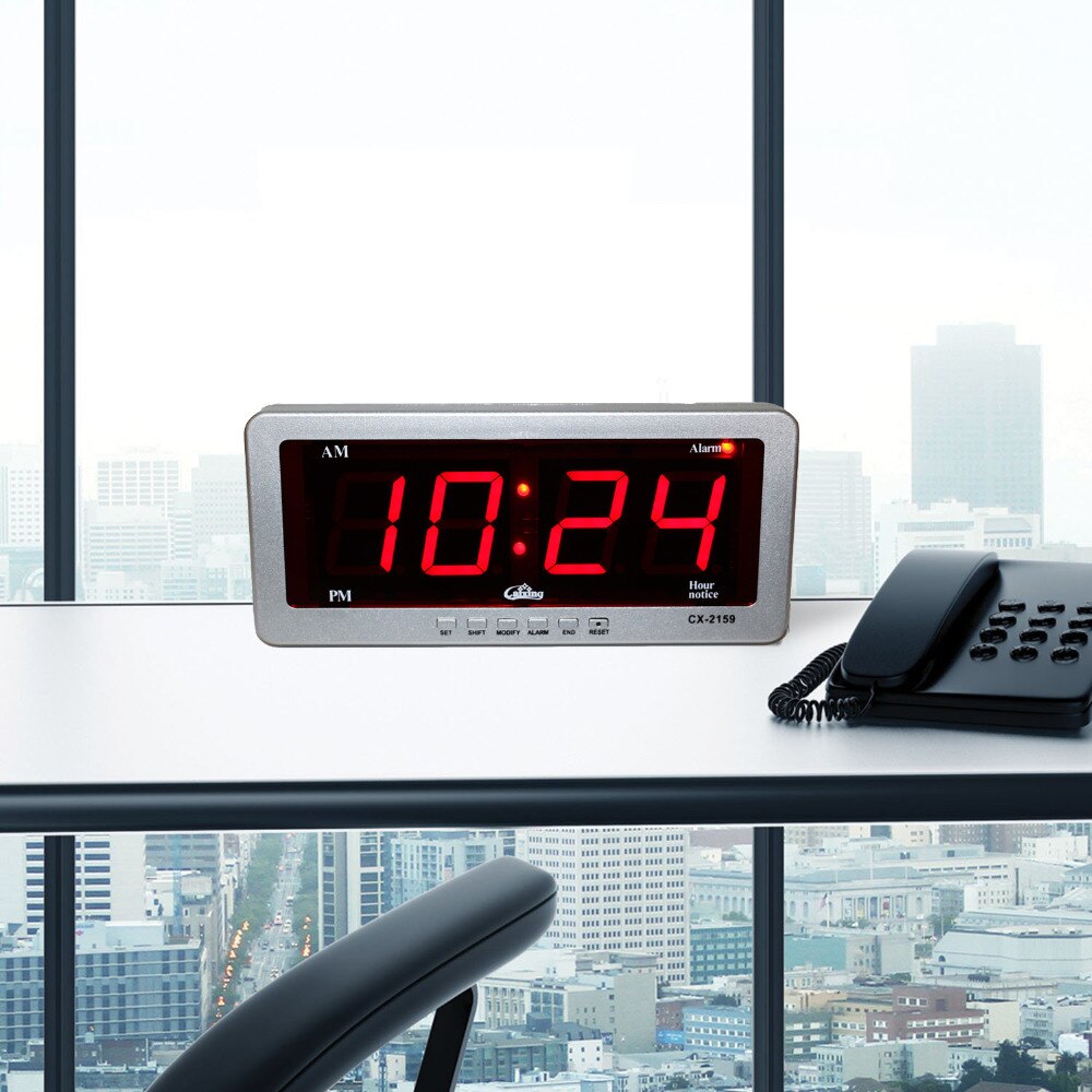 Digitale LED Wekker Grote Aantal Desk Klokken Elektronische AC Powered Led Wandklok Rood Display Horloge Moderne Woninginrichting