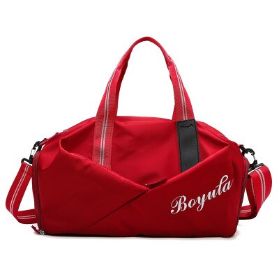 Gymnastiktaske kvinde udendørs træning fitnesstaske til kvinder håndtasker duffle weekendtaske multifunktion herre sportstasker på skulderen: Rød