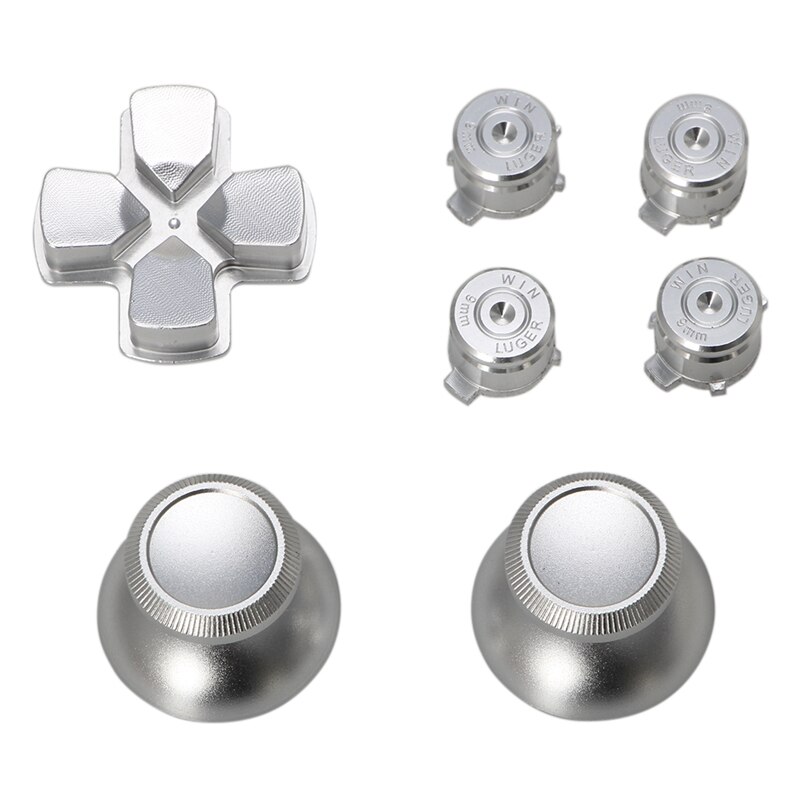 Aluminum Alloy Dpad Thumbstick Cap Bullet Buttons For Sony PS4 DualShock 4 Controller Kit: Grey