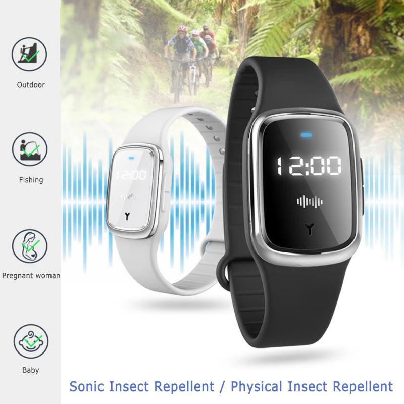 Reloj de pulsera ultrasónico, repelente de insectos y mosquitos, repelente de insectos, para exteriores, para hombre y mujer