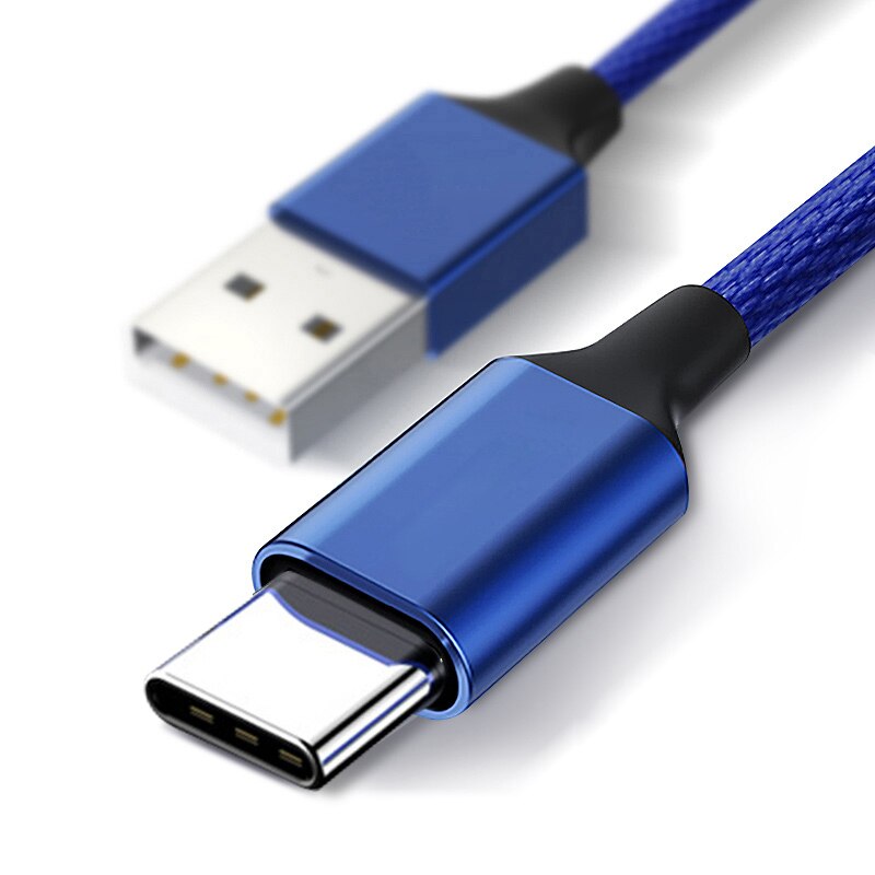 USB Tipo di Cavo C per Xiaomi Redmi Nota 7 USB C Cavo per Samsung S10 S9 S8 Più Veloce di Ricarica filo USBC Carica Del Telefono Cellulare Cavo: blu / 100CM