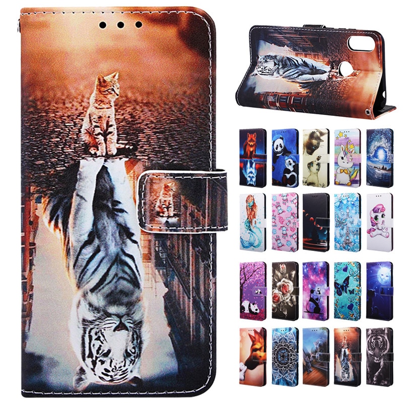 Funda honor 8a para Huawei Honor 8A, funda de lujo con billetera de Animal, fundas con tapa de cuero para Huawei Honor 8A 8 A JAT-LX1, funda