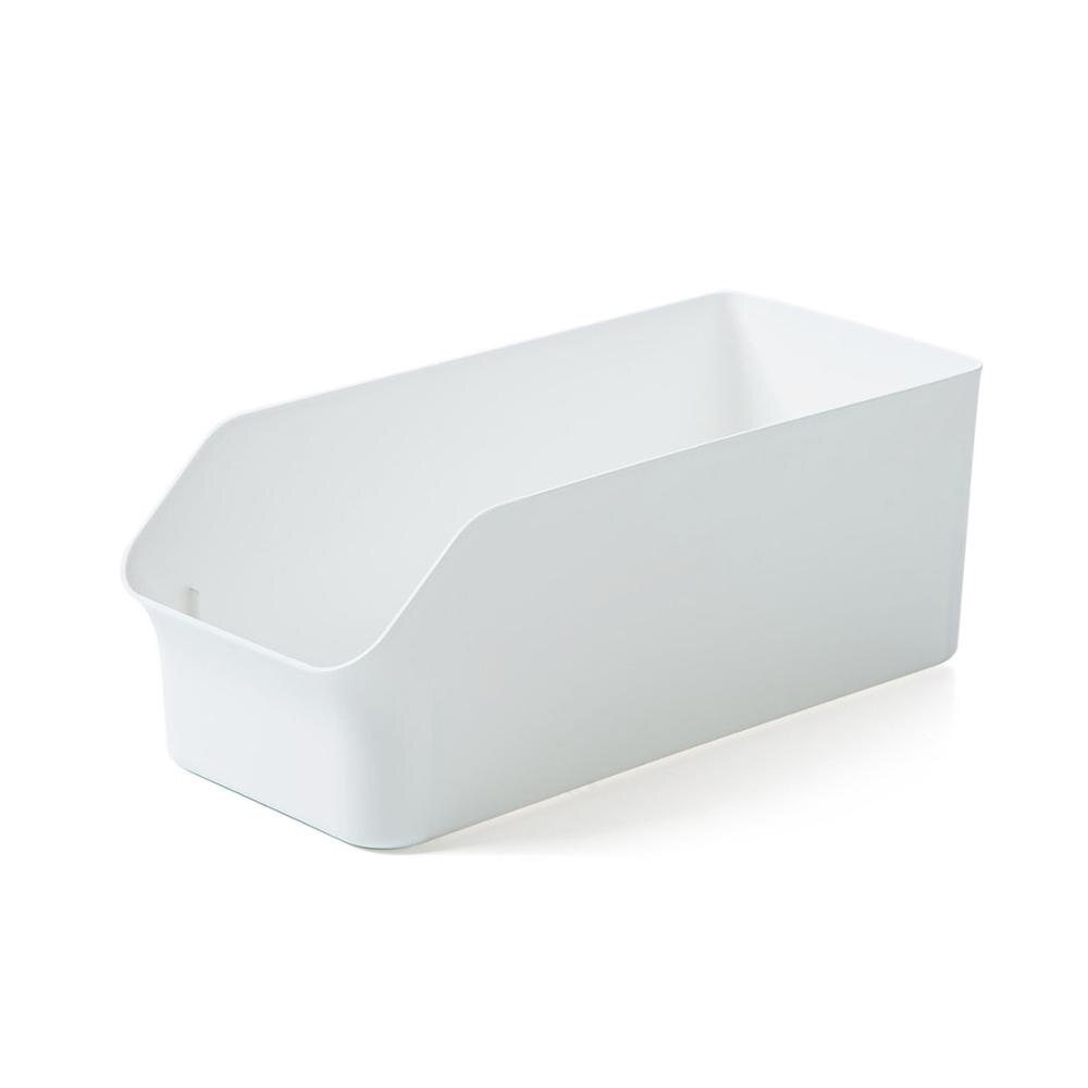 Refrigerator Organizer Containers Rectangle Cabinet Storage Box Kitchen Plastic Spice Storage Containers Food Container Storage: L White