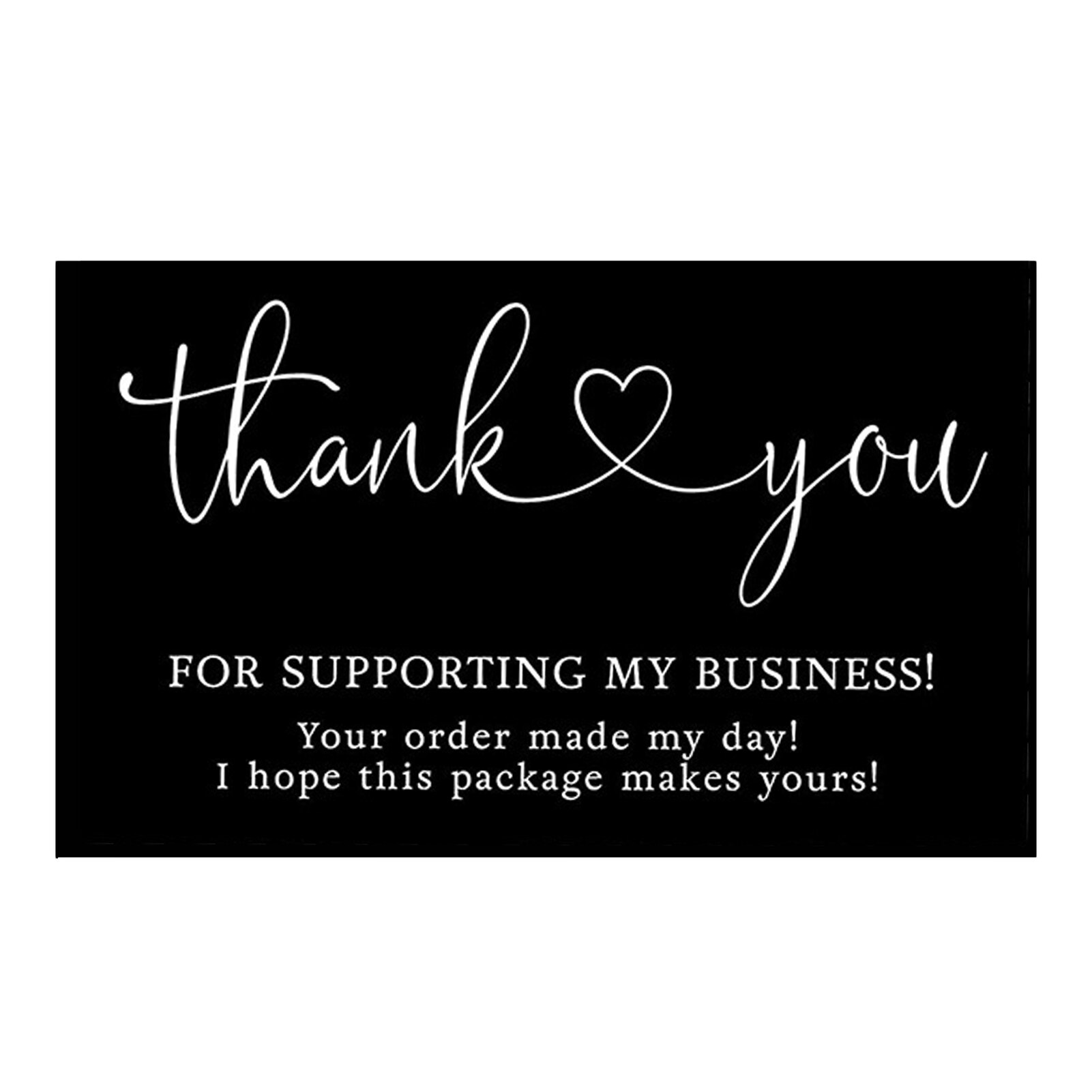 Thank You for Your Order Card Black &amp; White Cards for Supporting Business Small Shop Decoration Greeting Card: A