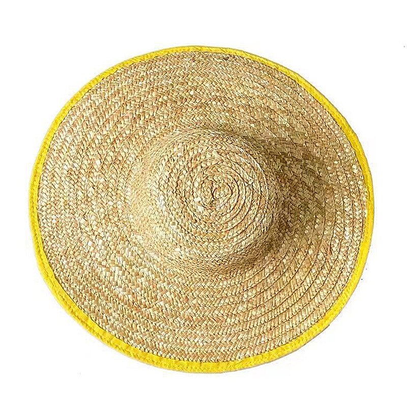 Straw Hat Wheat Straw Farmer Sun Hat Labor Protection Hat Unisex Sun Protection Panama Hat Sun Protection Hat: 45cm brim