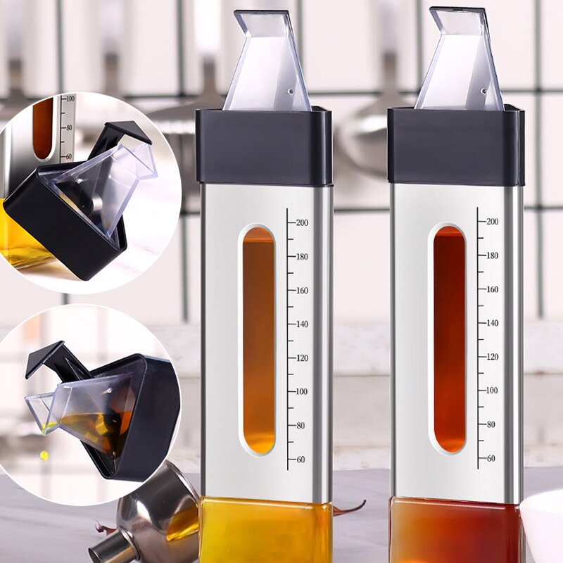 1PC Cooking Seasoning Bottle Olecranon Shape Dispenser Oil Glass Storage Bottle Bottles for Sauce Salad Dressing Kitchen Tool