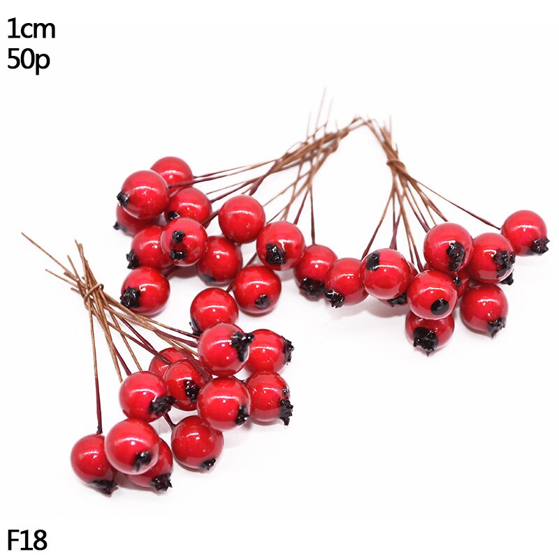 Lot de 1 assortiment de baies de cerisier | Rouge, bricolage, boîte de gâteau de mariage, couronne, décoration de noël du nouvel an: F18