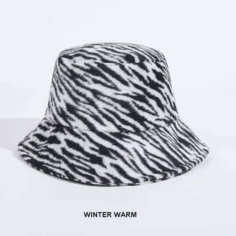 Sombrero de sol con estampado de cebra para mujer, sombrero de pescador con estampado de cebra, Anti-UV, para exteriores,: C warm black-white