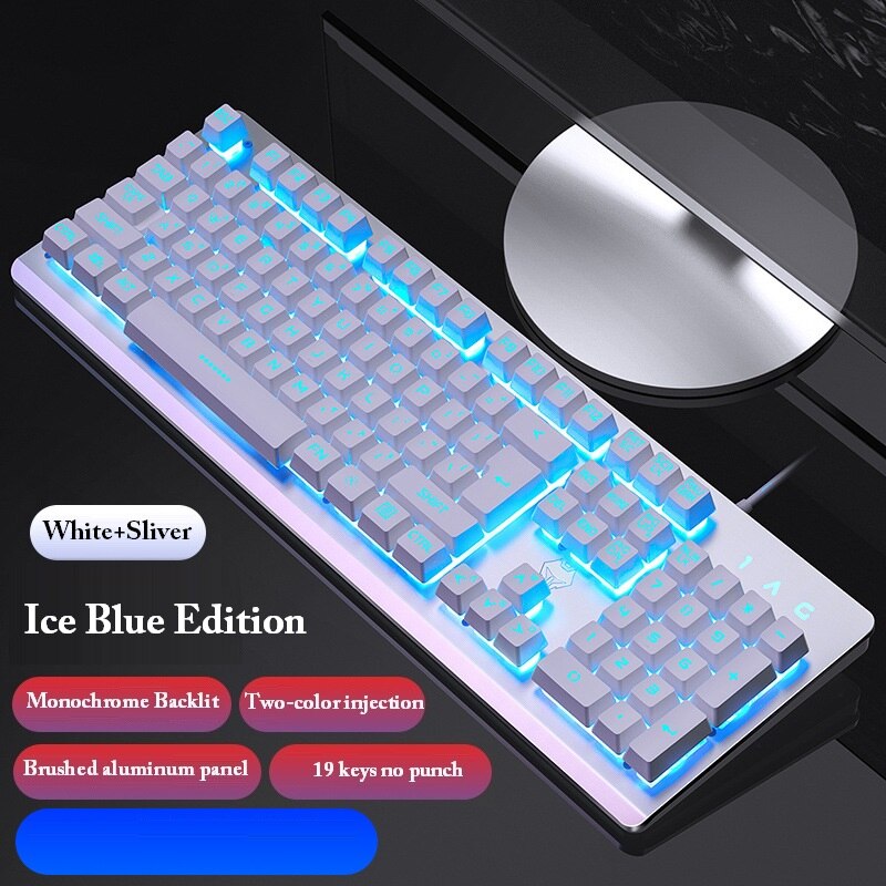 Voice Control Keyboard with Rainbow Marquee Backlit Suspended Keycap with Mechanical Felling Gaming Keyboard forDesktop Notebook