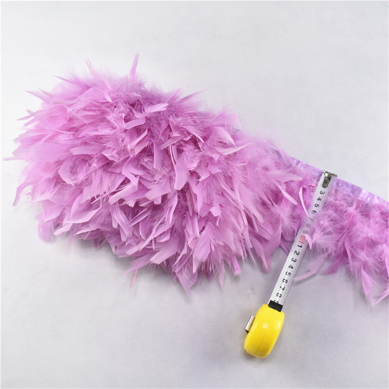 10Meter Mintgroen Mooie Turkije Veren Lint Fringe 4-6Inch Marabou Veren Trimmen Rok Jurk Versieringen party: Light Purple