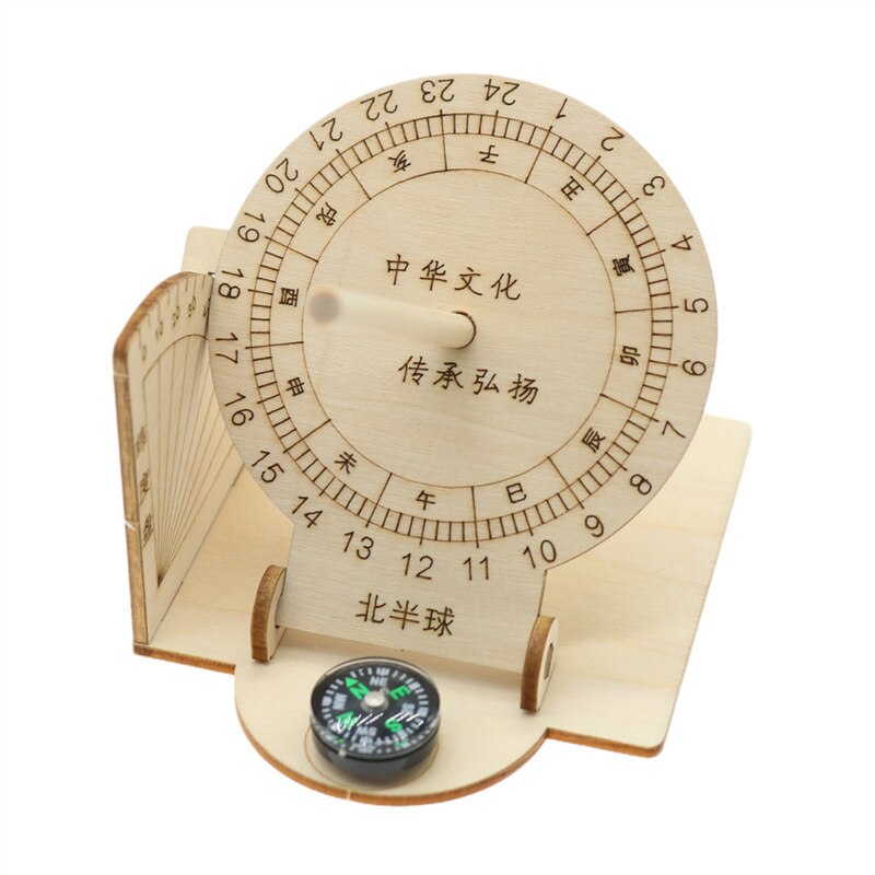 Kinesisk gammel videnskab solur solhøjde måleinstrument diy samling træ dele kit: Default Title