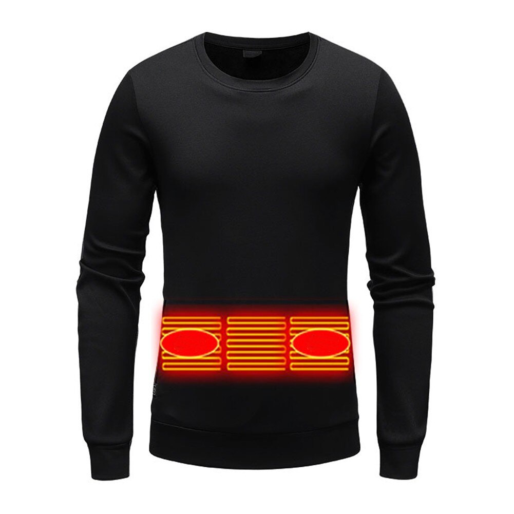 Felpa con cappuccio riscaldante a maglia con riscaldamento intelligente per uomo biancheria intima termica con cappuccio per riscaldamento elettrico a temperatura costante USB da esterno