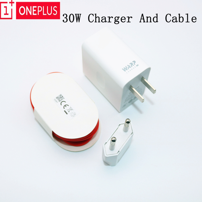 Original OnePlus 7T Warp Ladung Power Adapter Warp 30W EU Ladegerät EU Ladegerät nylon Kabel Quick Charge 30W Für OnePlus 7 7Pro