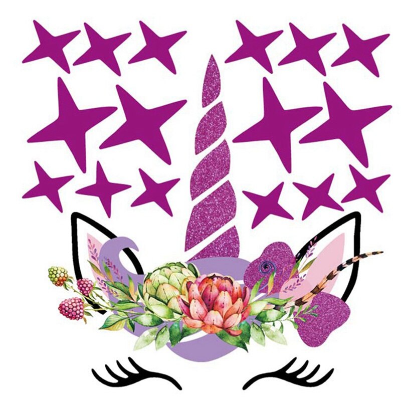 Kleurrijke Cartoon Eenhoorn Star Muurstickers Voor Kinderen Kamers Meisjes Kamers Slaapkamer Nursery Decor Dier Stickers Op De Muur Stickers