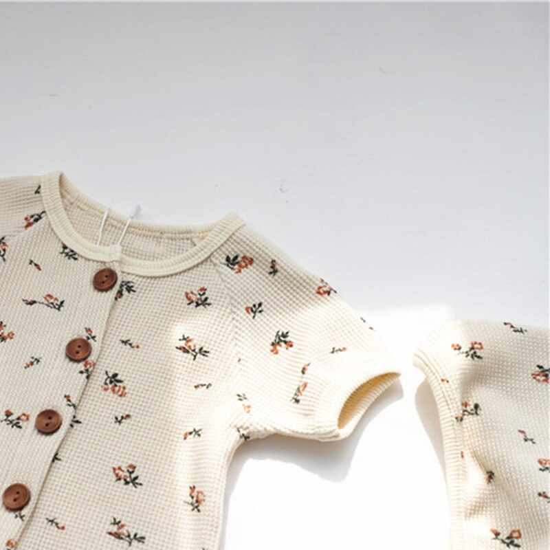 Baby Mädchen Jungen Kleidung Einteilige Schlauch Blumen- Karosserie einreiher Kurzarm Gesamt freundlicher Baby Outfits Kleidung Ropa bebe