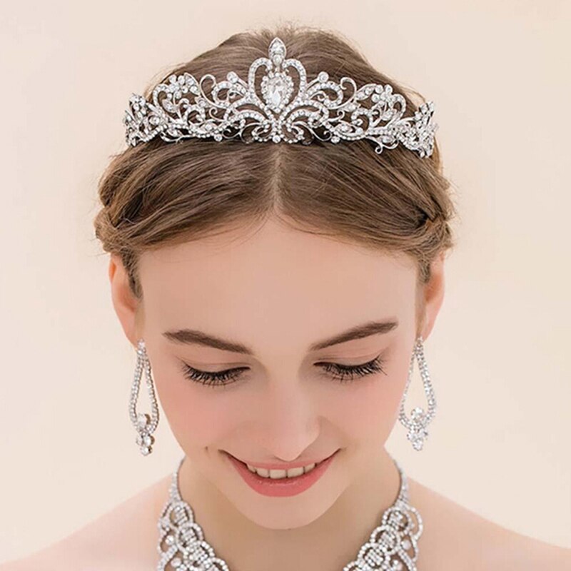 Vendita calda di alta qualità donne ragazze elegante matrimonio sposa corona copricapo strass diademi regalo carino per la festa di compleanno di nozze