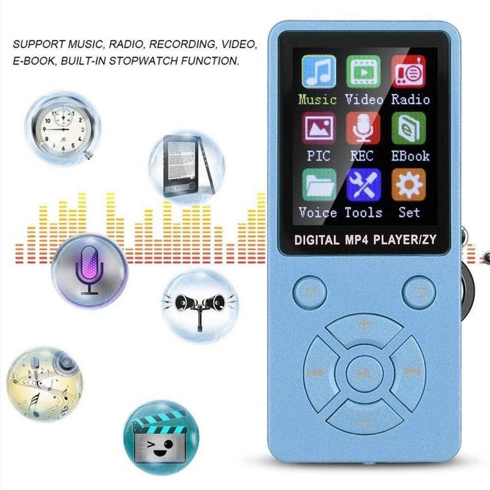 T1 Wireless Lightweight MP3 MP4 Music Player With Screen Ultra-thin Portable Mini Player Adjustable Mode Button Type