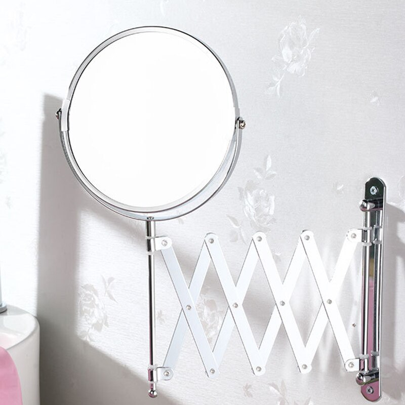 Seinä meikki peili seinälle 1x/2x 360 pyörivä säädettävä kaksipuolinen vapaa suurennuslasi kosmeettinen käsivarsi ulottaa kylpyhuoneen peili