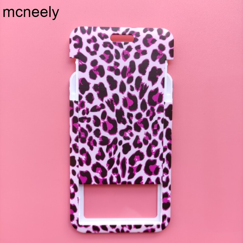 Frauen Liebe Leopard Kreditkarte Ich würde Halfter Tasche Schüler Reise Karte Abdeckung Abzeichen Zubehör Arbeit Name Karte Halfter