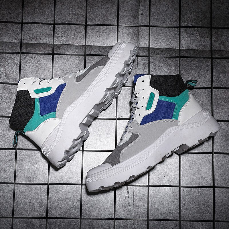 Refafamen's high top herre canvas sneakers komfortable herre fritidssko udendørs skridsikker åndbare herresko