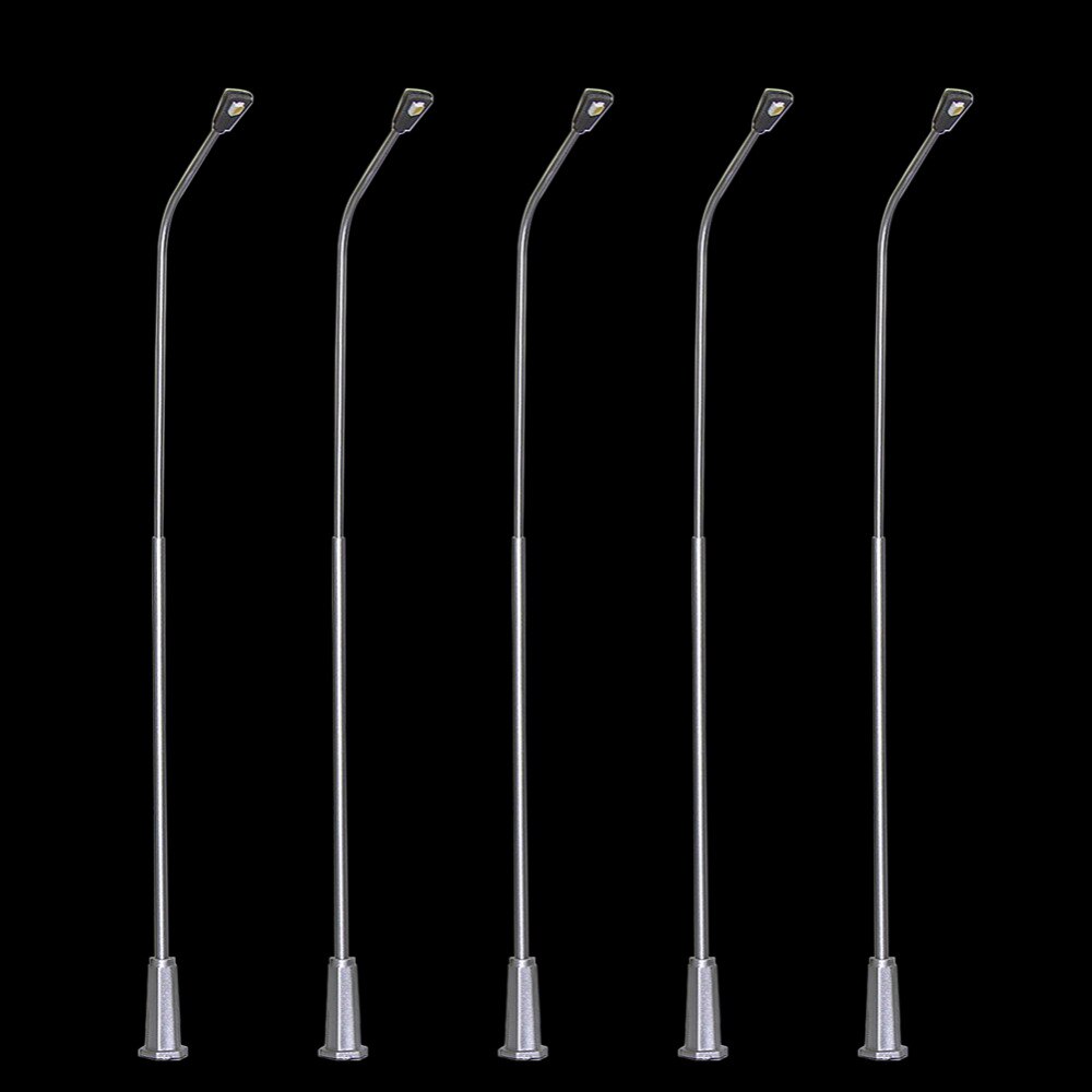 LNH20 5 stks Modelspoor Lantaarnpaal Lampen 1:50 Enkele Hoofd Straatverlichting O Schaal 3 V LEDs Miniatuur 20 cm