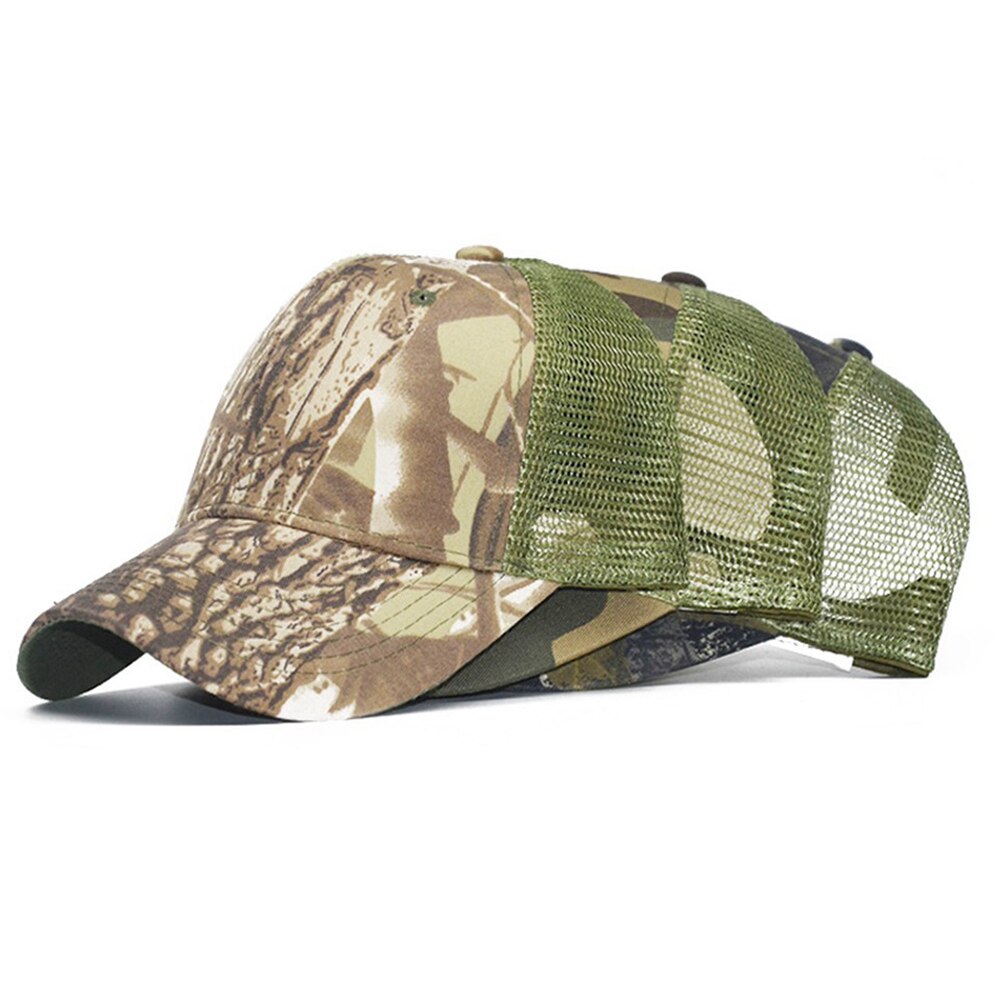 FS-gorras de camionero de camuflaje para hombre y mujer, gorros tácticos transpirables de malla, Gorra de béisbol de camuflaje verde,