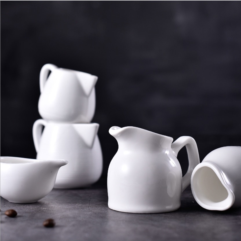 1 pc keramiek wit sharp mond espresso cup glas koffie melk cup geen handvat verdikte keramiek voor barista