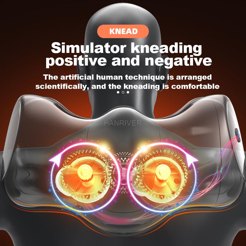 Shiatsu neck massage pillow deep tissue shoulder and back thermal massage full body electric back massager