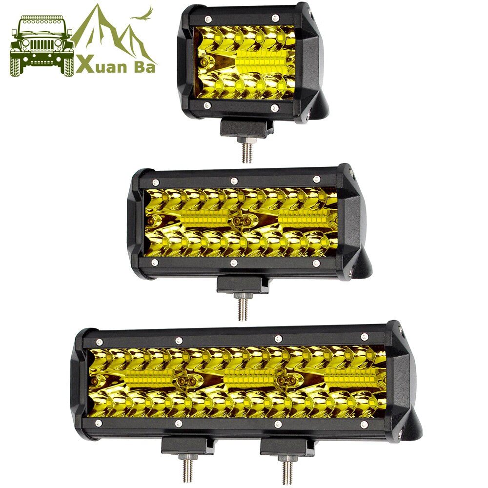 Led Verlichting Bar 4X4 Off Road Voor Atv Auto 12V 24V Offroad Truck 4WD Suv uaz Motorfiets Rijden Barra Lights Amber Mistlamp